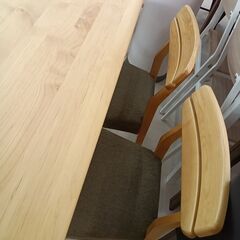 リユースのサカイ栃木店★ジモティ割あり★ NITORI ダイニングセット　アルナス ベージュ W120×D80×H70 クリーニング済み TC11441の画像