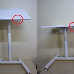 3-4　未使用/新品　訳あり特価　タンディングデスク 幅69 昇降式デスク 昇降式テーブル 小さめ 小型 ガス式 キャスター付き コンパクト 上下昇降 スリム シンプル サイドテーブルの画像