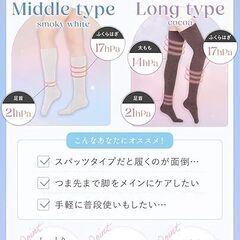 着圧しながら温活中 ふわりぃスリム 着圧ソックス 暖かい 冷え対策【ミドル】の画像