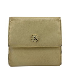 シャネル CHANEL 三つ折り財布 ココボタン コンパクトウォレット イエローの画像