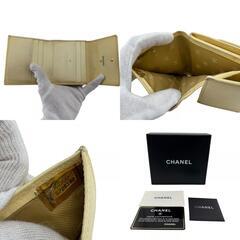 シャネル CHANEL 三つ折り財布 ココボタン コンパクトウォレット イエローの画像