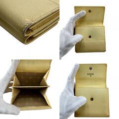 シャネル CHANEL 三つ折り財布 ココボタン コンパクトウォレット イエローの画像