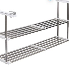 未使用　伸縮吊戸下はさみ棚2段 幅55～95cm