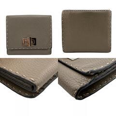 フェンディ FENDI 三つ折り財布 セレリア ピーカブー コンパクトウォレット 8M0399 グレージュの画像
