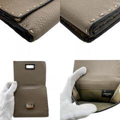 フェンディ FENDI 三つ折り財布 セレリア ピーカブー コンパクトウォレット 8M0399 グレージュの画像