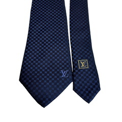 ルイヴィトン LOUIS VUITTON ネクタイ ダミエ柄 クラヴァット ネイビーの画像
