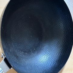 手打ち風 中華鍋 鉄製 木製ハンドル付き SUPOR製 未研磨品の画像