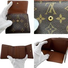 ルイヴィトン LOUIS VUITTON 三つ折り財布 モノグラム ポルトフォイユ・エリーズ ダブルフラップ M61654 ブラウンの画像