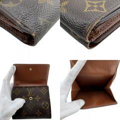 ルイヴィトン LOUIS VUITTON 三つ折り財布 モノグラム ポルトフォイユ・エリーズ ダブルフラップ M61654 ブラウンの画像