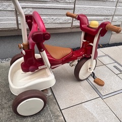 折りたたみ式　手押し付き三輪車の画像