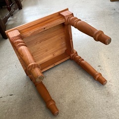 A2511-065 北欧カントリー風 サイドテーブル 木製 ヴィンテージ風 キズ汚れ有りの画像