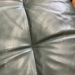 2人掛けソファー 角スレ有り 程度B グリーン×ブラウン【取りに来れる方限定】の画像