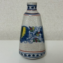 【レトロ陶器】みやび焼 花鳥文 小壺 一輪挿し アンティーク調の画像