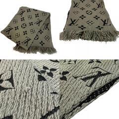 ルイヴィトン LOUIS VUITTON マフラー ロゴマニア エシャルプ M72242 グレーの画像