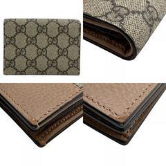 グッチ GUCCI 二つ折り財布 GGスプリーム コンパクトウォレット ベージュの画像