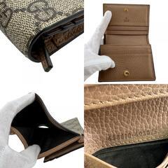 グッチ GUCCI 二つ折り財布 GGスプリーム コンパクトウォレット ベージュの画像