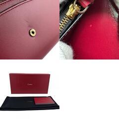 カルティエ CARTIER 長財布 パンテール フラップ ワインレッドの画像