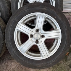 15インチ 6J PCD100 バリ溝タイヤ付 ホイールの画像