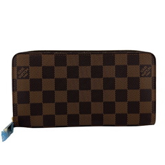 ルイヴィトン LOUIS VUITTON 長財布 ダミエ柄 ジッピーウォレット ラウンドジッピーウォレット N60015 ブラウンの画像