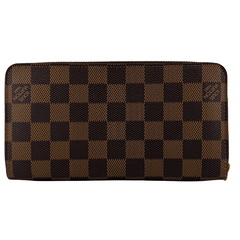 ルイヴィトン LOUIS VUITTON 長財布 ダミエ柄 ジッピーウォレット ラウンドジッピーウォレット N60015 ブラウンの画像