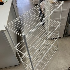 石2511-090 スチールラック4段 ホワイト 中古の画像