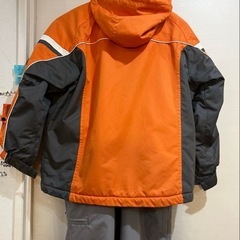 子ども用スキーウェア SNOW CARVING オレンジ/グレー　140の画像