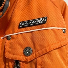 子ども用スキーウェア SNOW CARVING オレンジ/グレー　140の画像