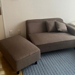 【2人掛けソファ】 コンパクト・ブラウン　引越し整理のため出品の画像