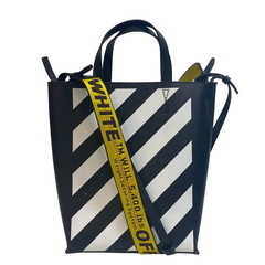 オフホワイト OFF-WHITE トートバッグ ボーダー 2WAY ブラックの画像