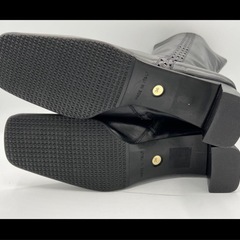 Yoshinoya ロングブーツ サイドジップ ステッチ ブラックの画像