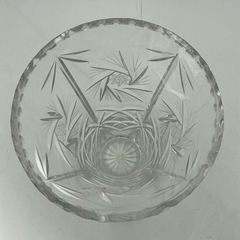 クリスタルガラス 花瓶 ラッパ型 カットデザイン フラワーベースの画像