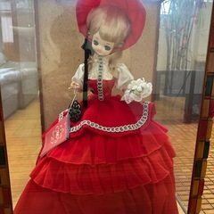 スキヨ人形研究所　1970年代　ガラスケース入りフランス人形