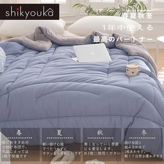 掛け布団 年中使用 抗菌防臭 軽量 150x210 シングル ブルーの画像