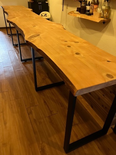 ヒノキ1枚板　カウンターテーブル