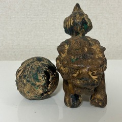 【アンティーク調】鋳物製 唐獅子 シーサー置物 魔除け インテリアの画像