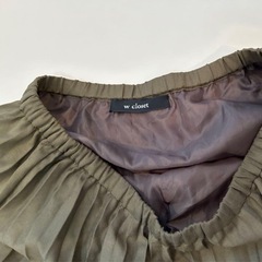 プリーツスカート　カーキ　ロングスカート　プリーツ　スカート　w closetの画像