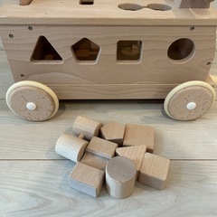 森のパズルバス 手押し車 木製 日本製の画像