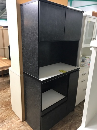 値下げしました！！　￥22980-→￥17980　ジャングルジャングル貝塚店　レンジボード　食器棚　モイス加工　お洒落　大理石調　貝塚市　二色浜　リサイクルショップ