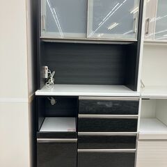 ✨レンジボード/NITORI/キッチン収納/食器棚/ソフトクローズ/モイスト/№3585✨の画像