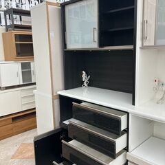 ✨レンジボード/NITORI/キッチン収納/食器棚/ソフトクローズ/モイスト/№3585✨の画像