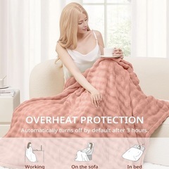 肌触りが良い　 電気毛布 敷き 掛　けふわふわ　大きいサイズ　ピンクローズの画像