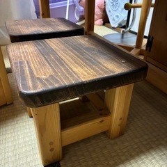 木製　キッズ　長机と椅子ペアセットの画像