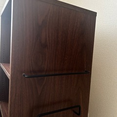 【360°回転式本棚】 4段 ブラウンの画像