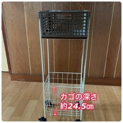 ワイヤー2段ラック（ホワイトver）の画像