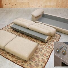 ≪zyt2527ジ≫ nitori/ニトリ 3人掛けソファ Nポケット A12? BS12? 幅210cm 布張り 2021年製造 3Pソファ/シンプル/中古家具/宮城県仙台市 71030-04の画像