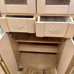 ★リユースのサカイ水戸店★食器棚ライトブラウンH181×D43×W60クリーニング済みMT6104の画像