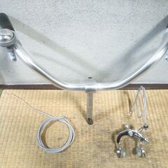 ★ママチャリ・ギア無しハンドルset★アルミ製★の画像