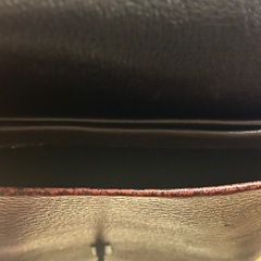 【レザー ショルダーバッグ】ハンドメイド風 赤茶 ポシェットの画像