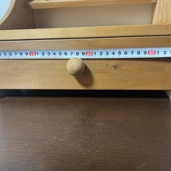 木製 糸巻きラック 裁縫箱 ソーイングボックス ハートデザイン 引き出し付きの画像