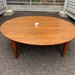 大きな 木製 円形テーブル ちゃぶ台 センターテーブル 昭和レトロの画像